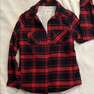 Sonoma Red and Black Checkered Sherpa Jacket